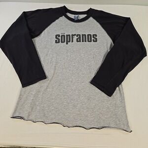 Vintage The Sopranos Raglan Tshirt Long Sleeve Size XL HYP Tag Black Gray